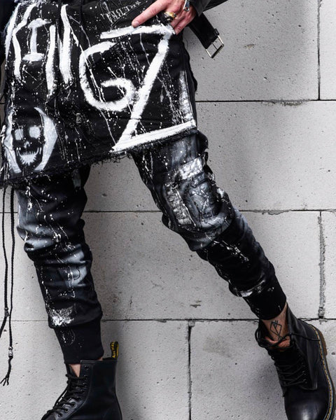 Black Hand Painted Jeans