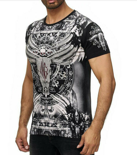 Skull Printed Design Black T-Shirt